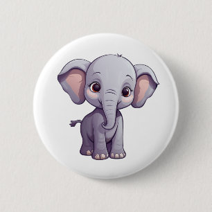 Chapa Redonda De 5 Cm ilustracion elefante personalizado