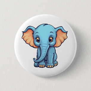 Chapa Redonda De 5 Cm ilustracion elefante personalizado