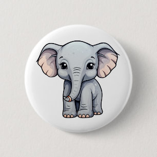 Chapa Redonda De 5 Cm ilustracion elefante personalizado
