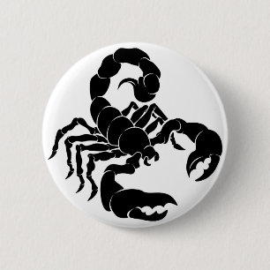 Chapa Redonda De 5 Cm Ilustracion estilizado del escorpión
