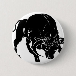 Chapa Redonda De 5 Cm Ilustracion estilizado del toro
