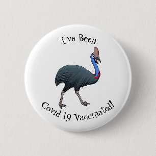 Chapa Redonda De 5 Cm Ilustracion feliz de personalizado de aves en casc