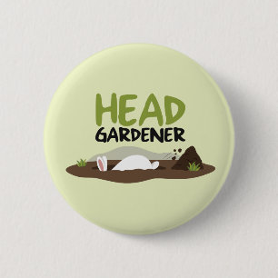 Chapa Redonda De 5 Cm Ilustracion Head Gardener