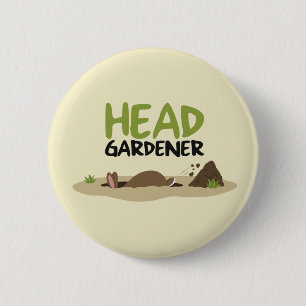 Chapa Redonda De 5 Cm Ilustracion Head Gardener
