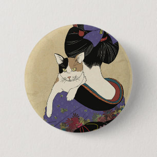 Chapa Redonda De 5 Cm Ilustracion japonés Ukiyoe