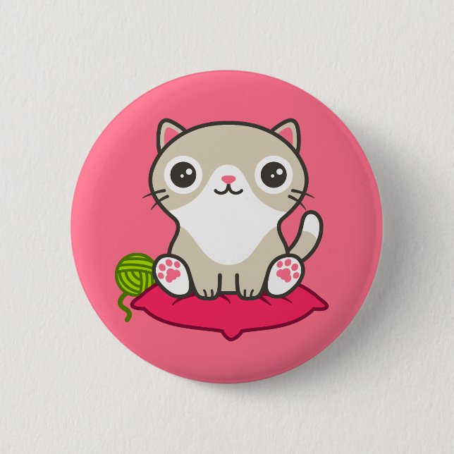 Chapa Redonda De 5 Cm Ilustracion Kitty (Anverso)