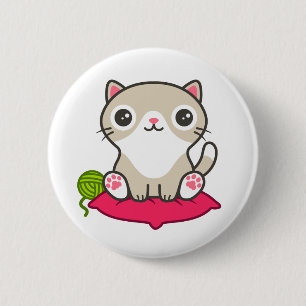 Chapa Redonda De 5 Cm Ilustracion Kitty