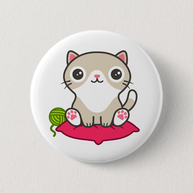 Chapa Redonda De 5 Cm Ilustracion Kitty (Anverso)