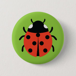 Chapa Redonda De 5 Cm Ilustracion Ladybug
