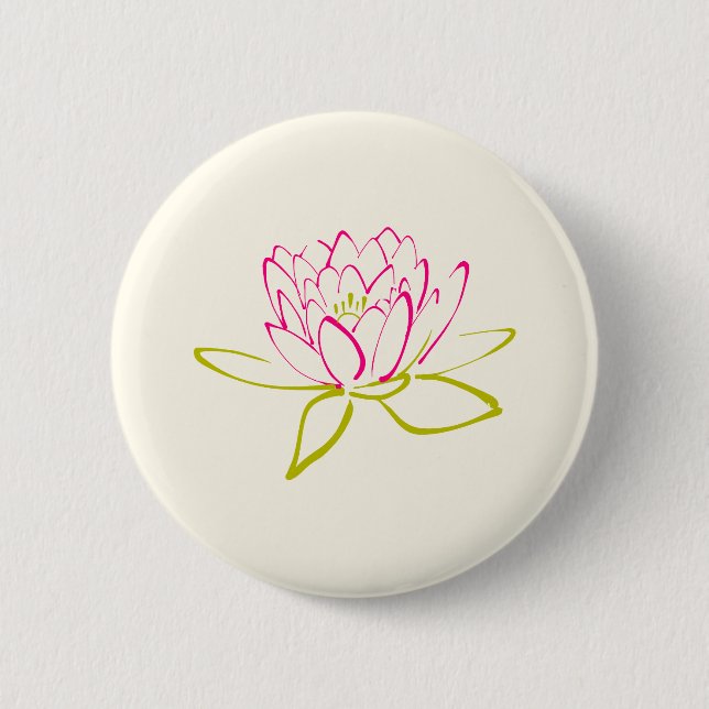 Chapa Redonda De 5 Cm Ilustracion Lotus Flower / Water Lily (Anverso)
