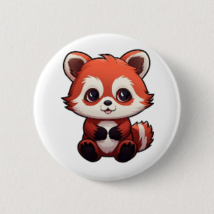 Chapa Redonda De 5 Cm ilustracion panda rojo personalizado