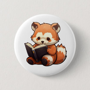 Chapa Redonda De 5 Cm ilustracion panda rojo personalizado
