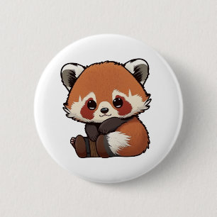 Chapa Redonda De 5 Cm ilustracion panda rojo personalizado