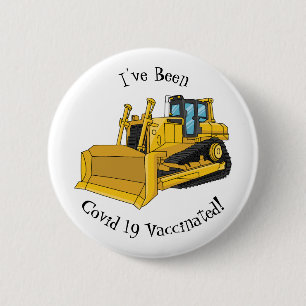 Chapa Redonda De 5 Cm Ilustracion personalizado Bulldozer
