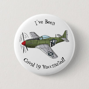Chapa Redonda De 5 Cm Ilustracion personalizado de avión militar
