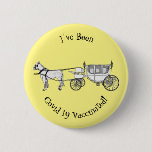 Chapa Redonda De 5 Cm ilustracion personalizado de caballos y carruajes