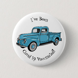 Chapa Redonda De 5 Cm Ilustracion personalizado de camioneta clásica