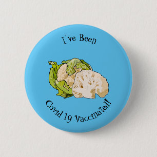 Chapa Redonda De 5 Cm Ilustracion personalizado de coliflor