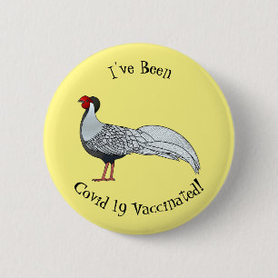 Chapa Redonda De 5 Cm Ilustracion personalizado de pájaro faisán