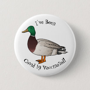 Chapa Redonda De 5 Cm Ilustracion personalizado de pato mallard
