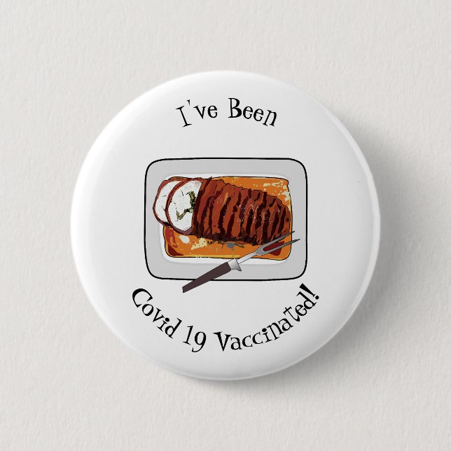 Chapa Redonda De 5 Cm Ilustracion personalizado de pavo asado (Anverso)