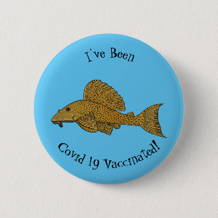 Chapa Redonda De 5 Cm Ilustracion personalizado de pescado Pleco