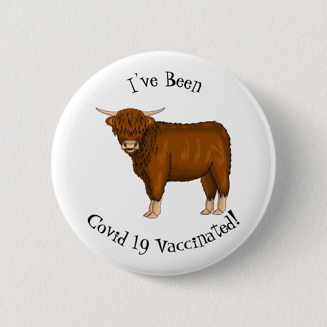 Chapa Redonda De 5 Cm Ilustracion personalizado de vaca de Highland (Anverso)