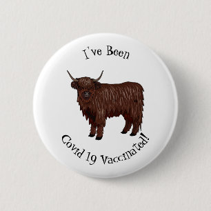 Chapa Redonda De 5 Cm Ilustracion personalizado de vaca de Highland