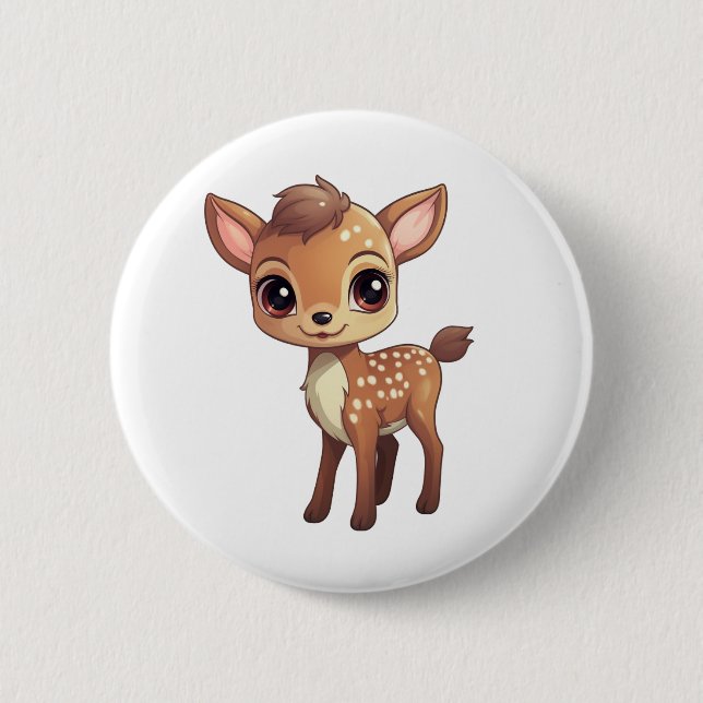 Chapa Redonda De 5 Cm ilustracion personalizado de venado (Anverso)