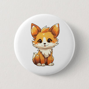 Chapa Redonda De 5 Cm ilustracion personalizado fox