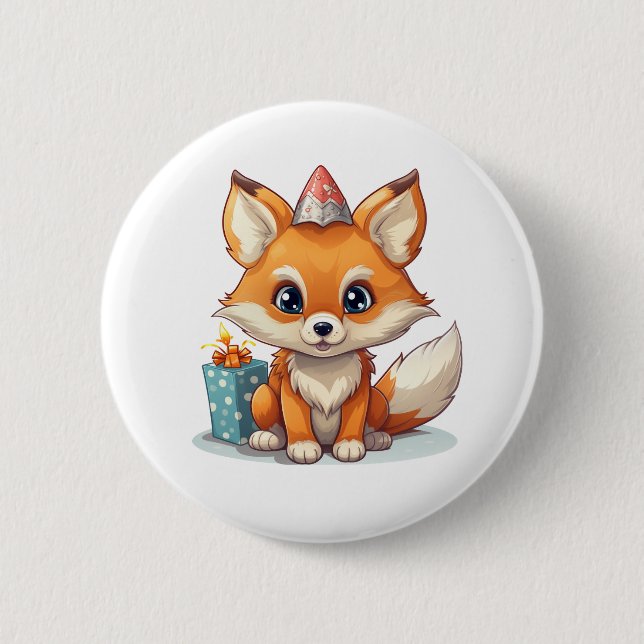 Chapa Redonda De 5 Cm ilustracion personalizado fox (Anverso)