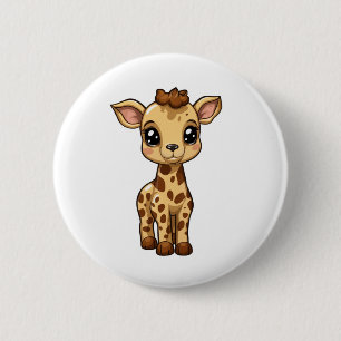 Chapa Redonda De 5 Cm ilustracion personalizado giraffe