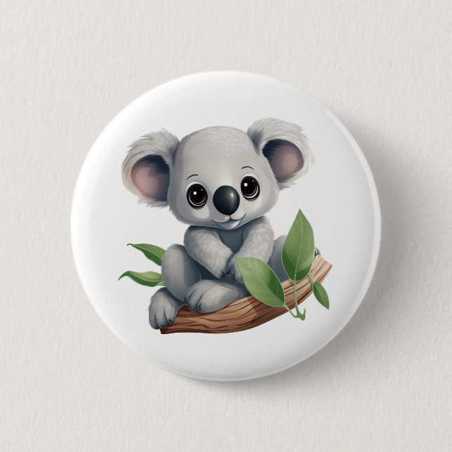 Chapa Redonda De 5 Cm ilustracion personalizado koala (Anverso)
