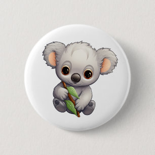 Chapa Redonda De 5 Cm ilustracion personalizado koala