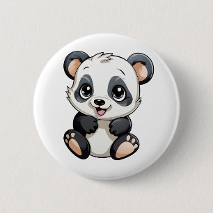 Chapa Redonda De 5 Cm ilustracion personalizado panda
