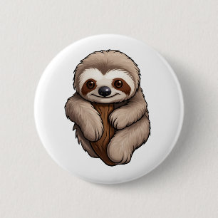 Chapa Redonda De 5 Cm ilustracion personalizado sloth