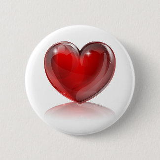 Chapa Redonda De 5 Cm Ilustracion rojo del corazón