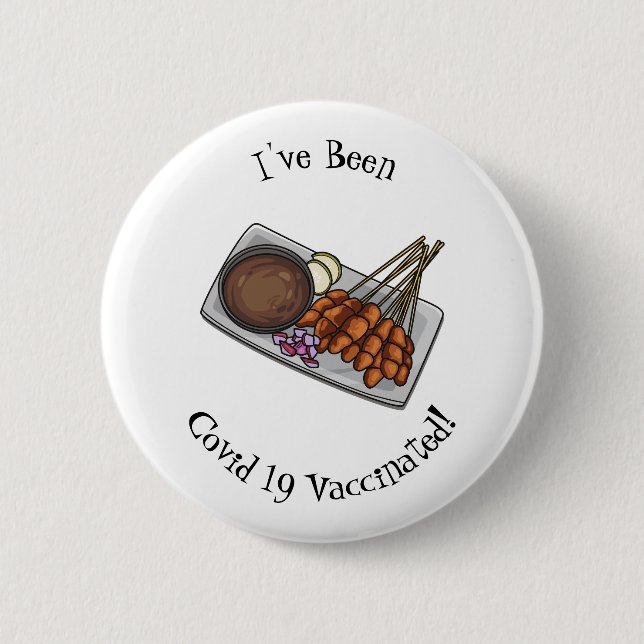 Chapa Redonda De 5 Cm Ilustracion Satay personalizado (Anverso)