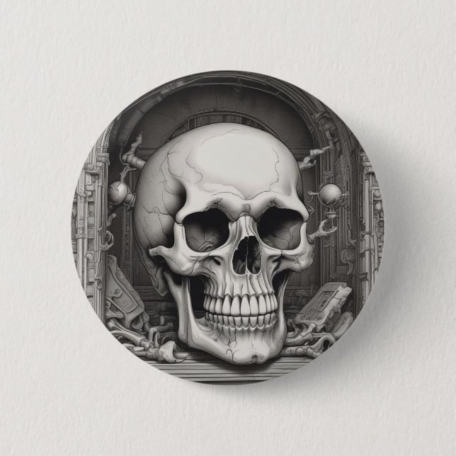 Chapa Redonda De 5 Cm Ilustracion Skull (Anverso)