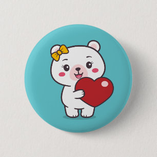 Chapa Redonda De 5 Cm Ilustracion Teddy Bear