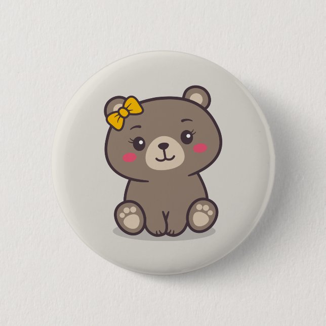 Chapa Redonda De 5 Cm Ilustracion Teddy Bear (Anverso)