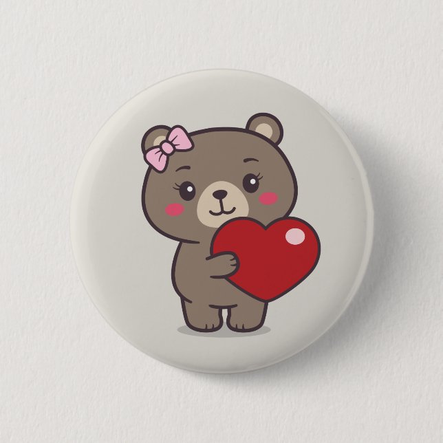 Chapa Redonda De 5 Cm Ilustracion Teddy Bear (Anverso)