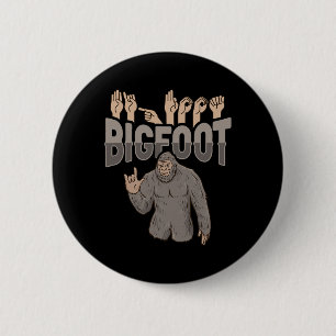 Chapa Redonda De 5 Cm ILY Bigfoot ASL Hand Gesture Deaf Hearing Loss Awa