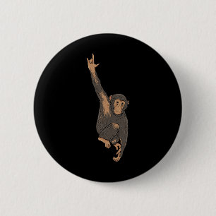 Chapa Redonda De 5 Cm ILY Monkey ASL Hand Gesture Deaf Hearing Loss Awar