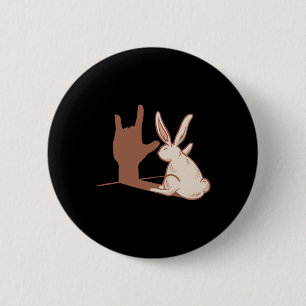 Chapa Redonda De 5 Cm ILY Rabbit ASL Hand Gesture Deaf Hearing Loss Awar