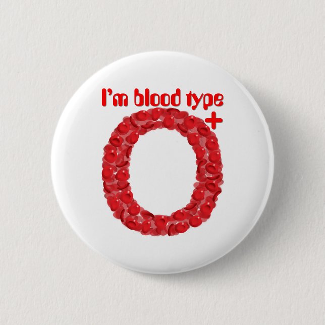 Chapa Redonda De 5 Cm I'm blood type O positive (Anverso)