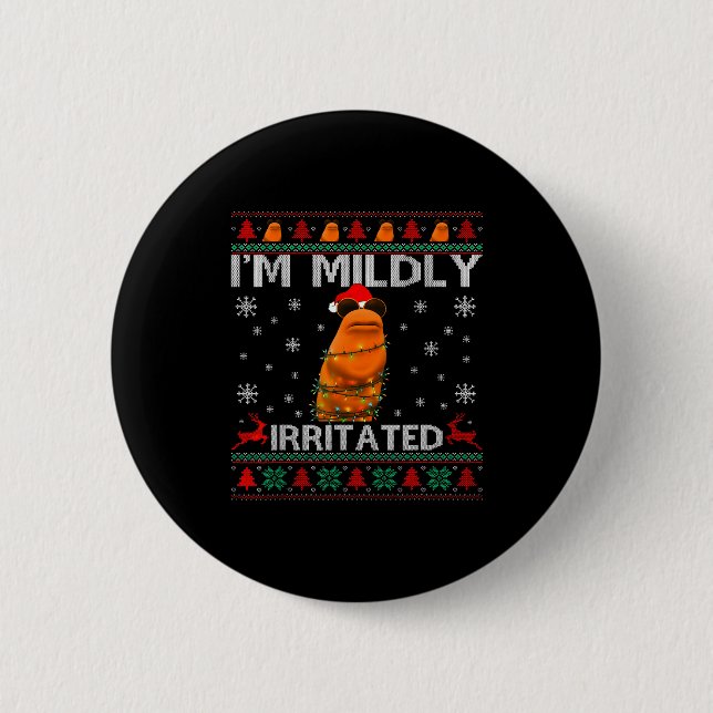 Chapa Redonda De 5 Cm I'm Mildly Irritated Marcus The Worm Christmas Fun (Anverso)