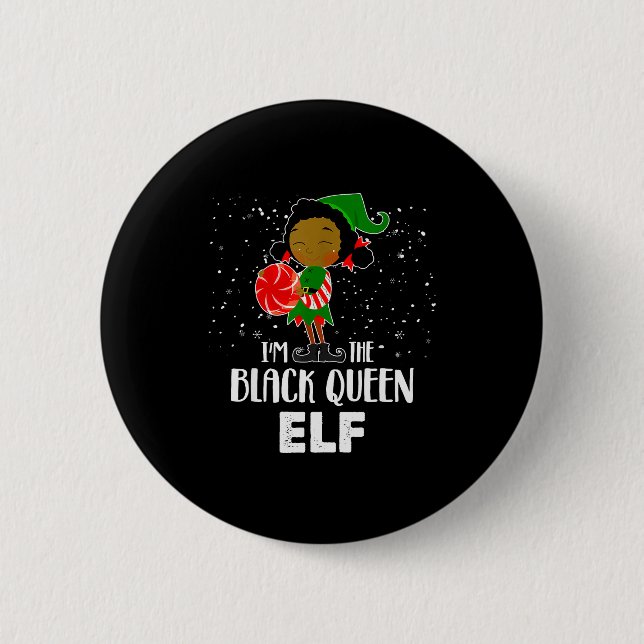 Chapa Redonda De 5 Cm I'm The Black Queen Elf African American Girls Kid (Anverso)