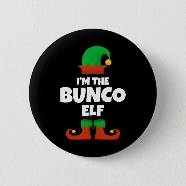 Chapa Redonda De 5 Cm I'm The Bunco Elf Family Pajama Christmas Funny Bu (Anverso)