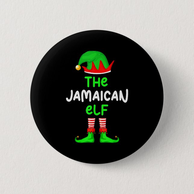 Chapa Redonda De 5 Cm I'm The Jamaican Elf Jamaica Christmas Funny Pajam (Anverso)